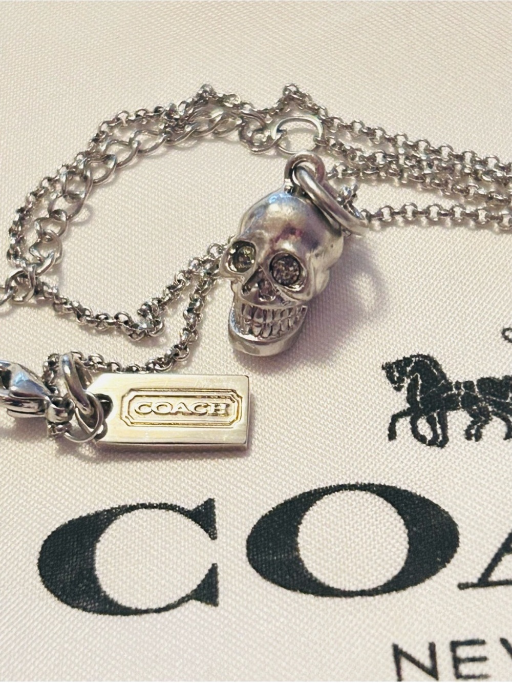 Coach Y2K Skull Charm Necklace - Picture 4 of 13
